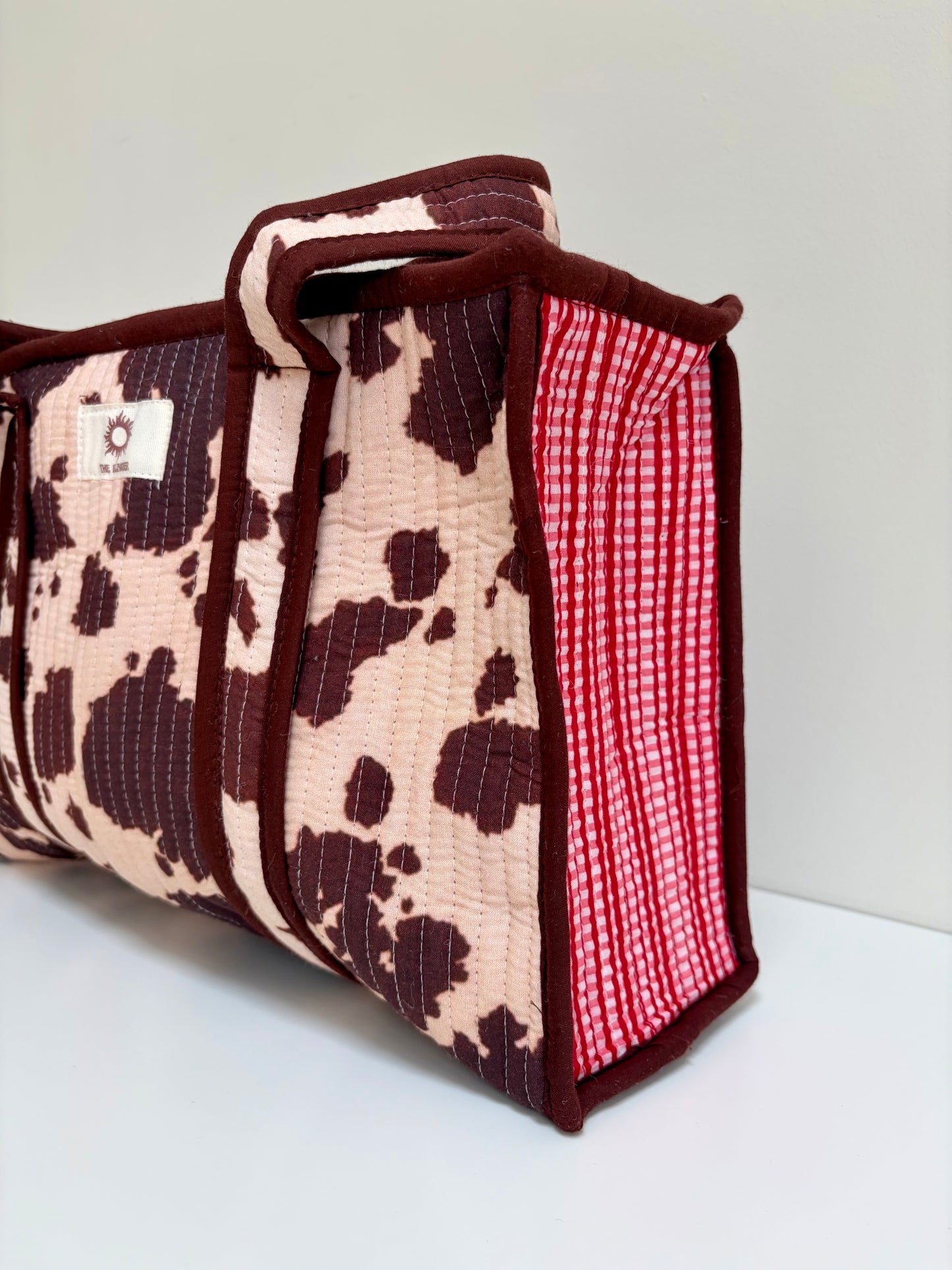 Cow Print Midi Tote Bag