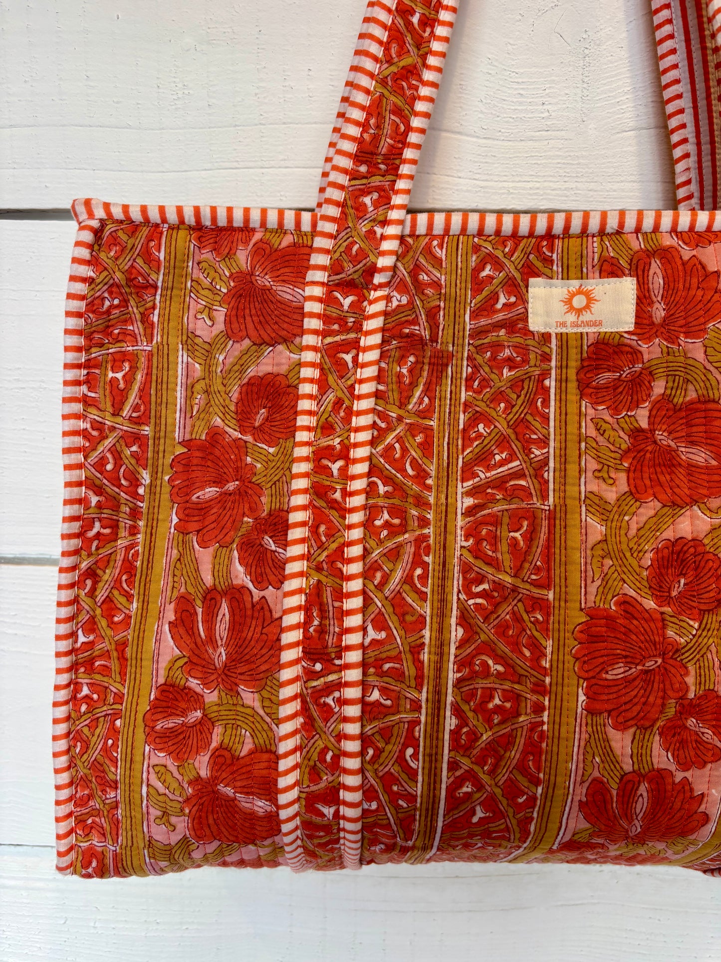 Sunset Blossom Large Zipped Tote Bag