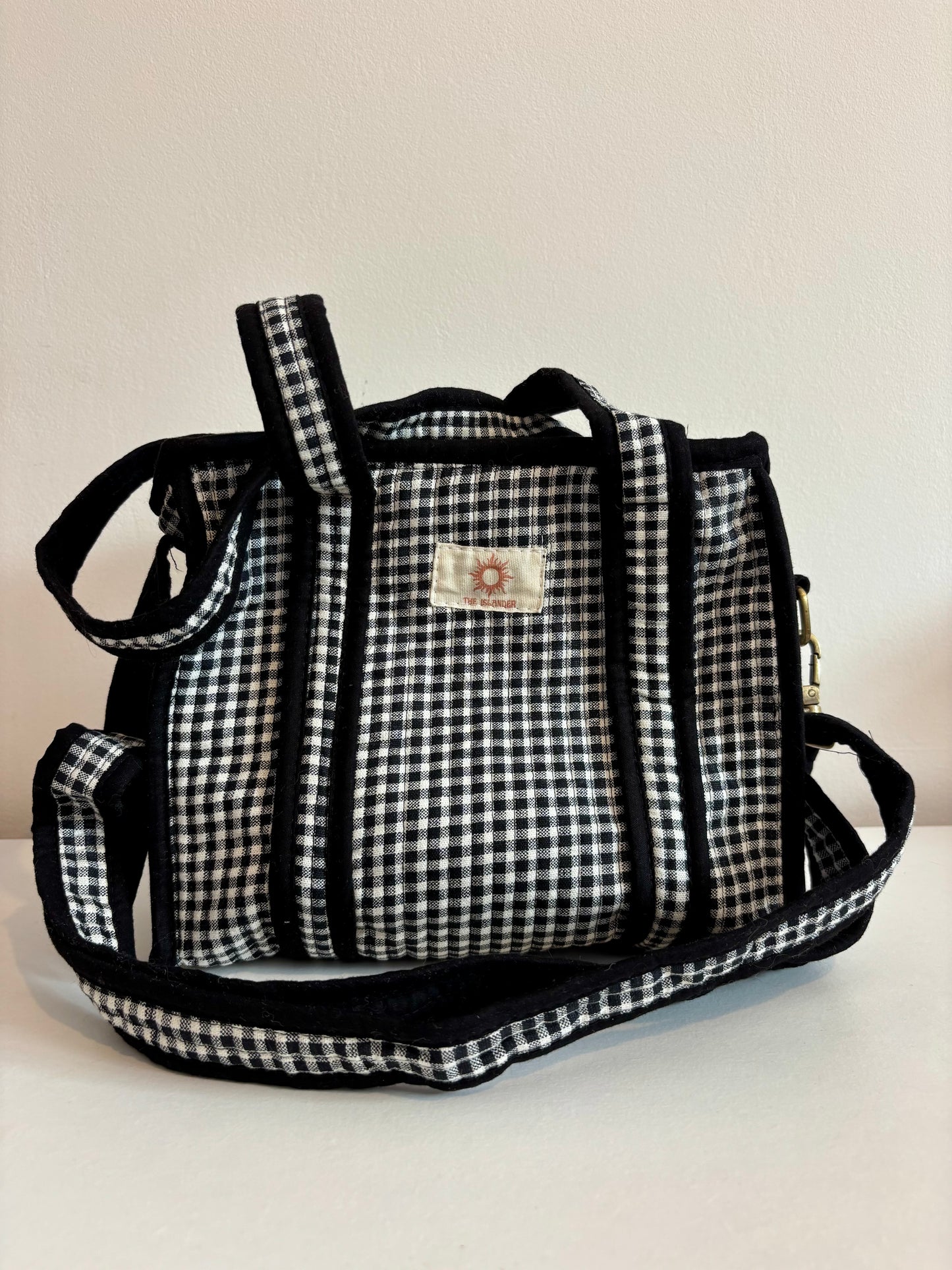 Black & White Gingham Mini Tote Bag