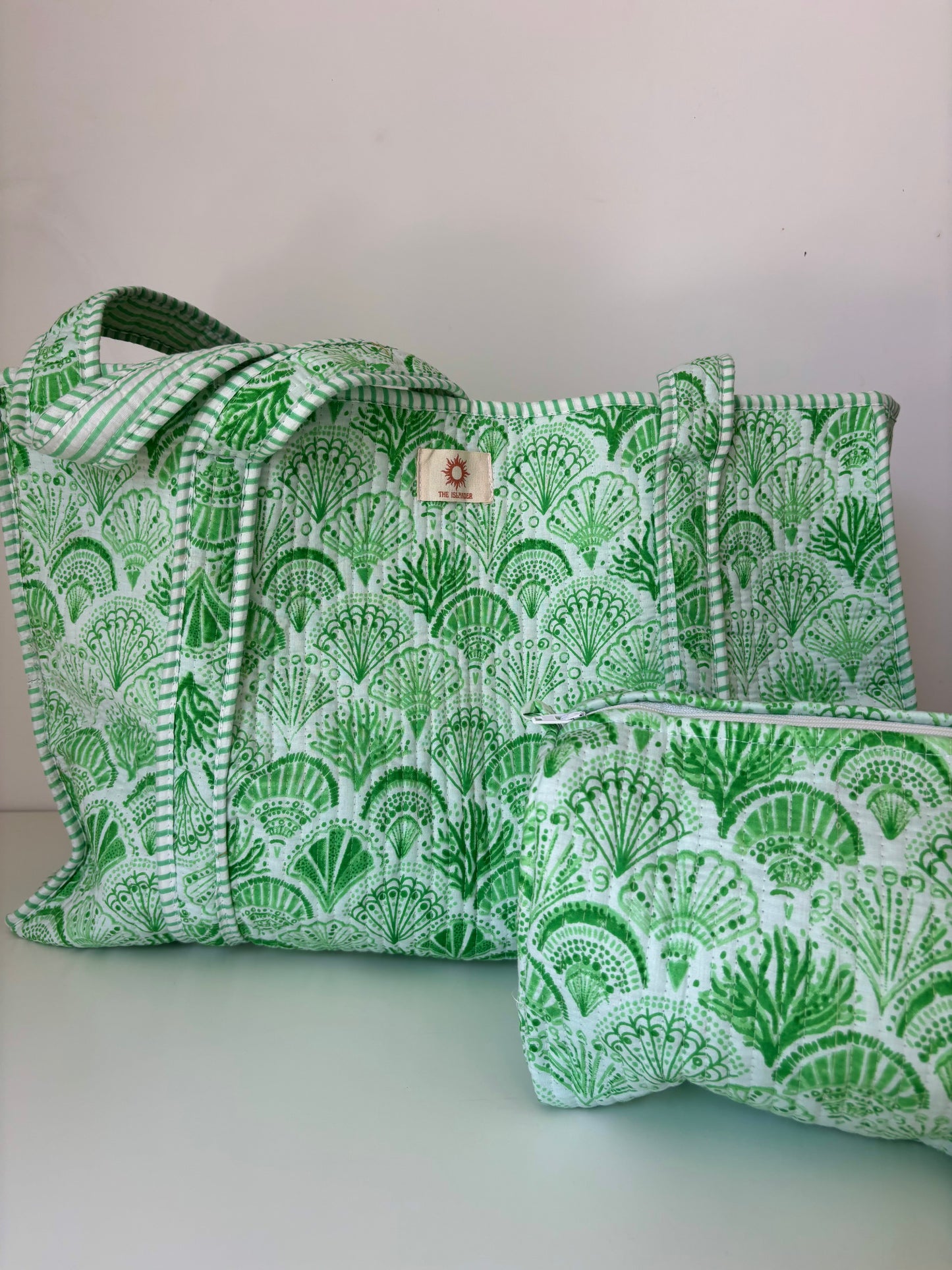 Green Shell Tote Bag Set