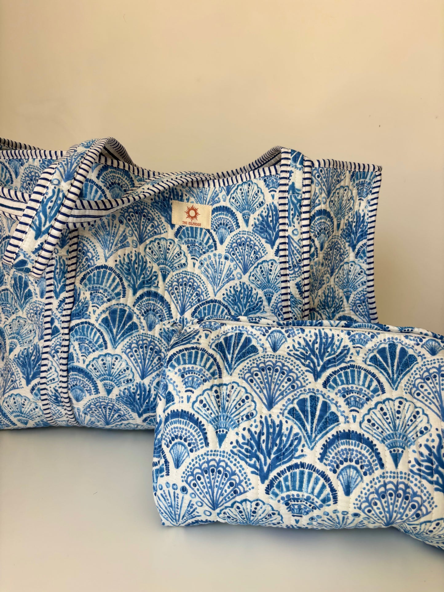 Blue Shell Zipped or Reversible Tote Bag