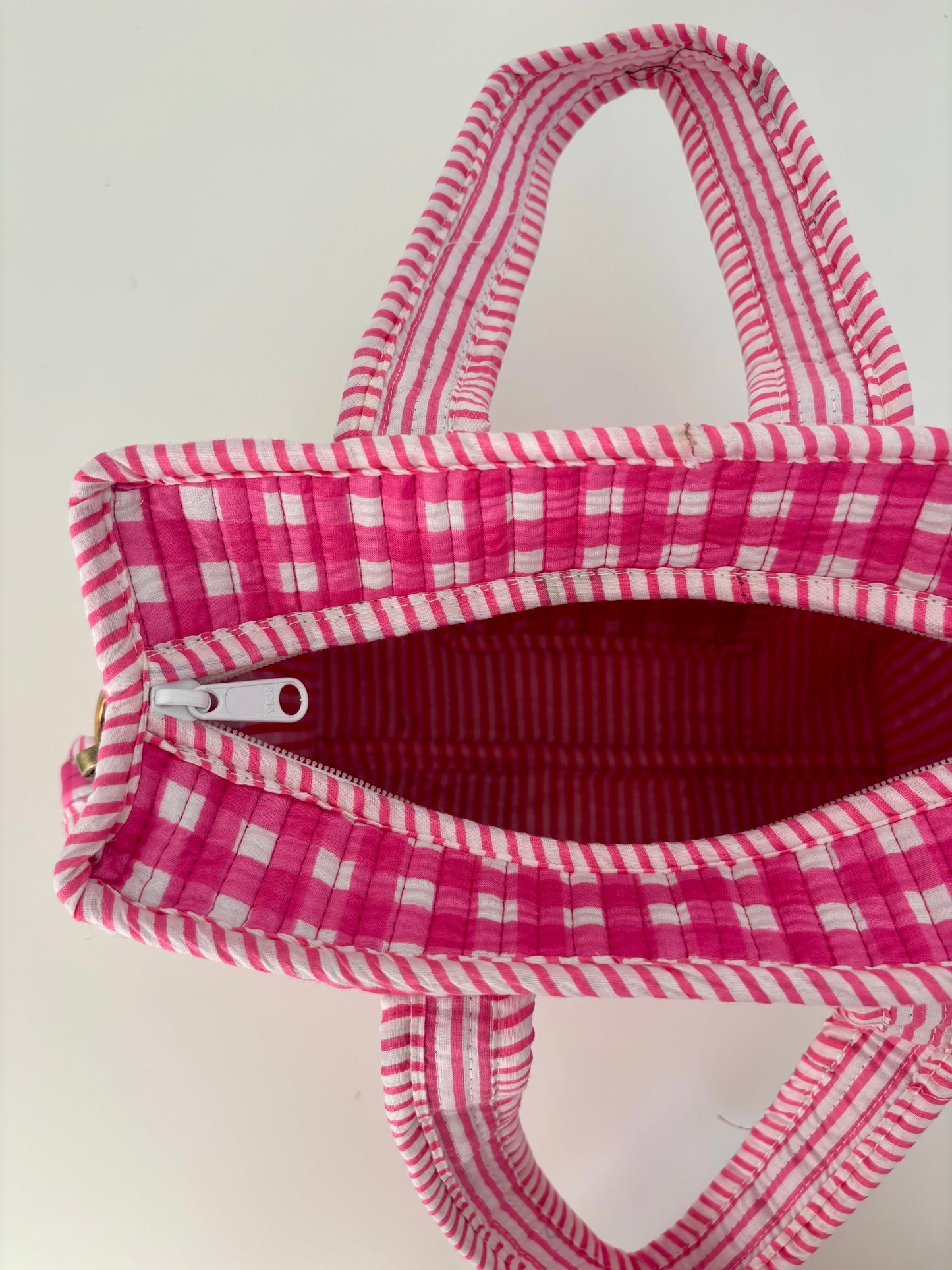 Pink Gingham Mini Quilted Bag