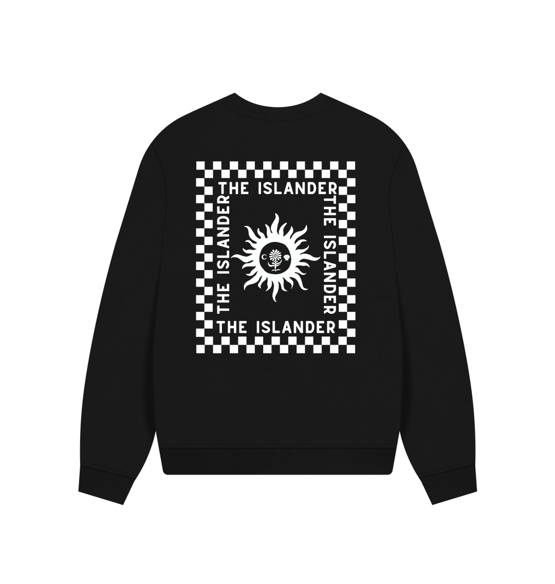 Black Printed Sweater Back