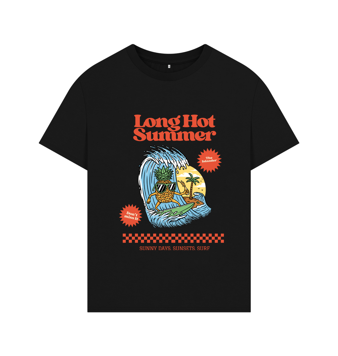 Black Long Hot Summer- Men\/Unisex Oversized style Tshirt - The Islander