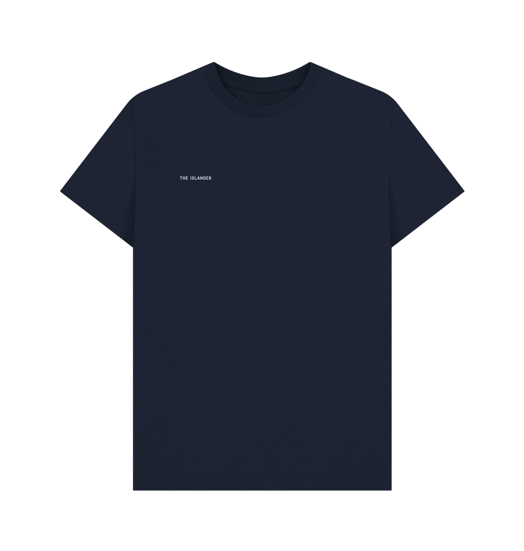 Navy Blue Small Hope Beach - Back Print - The Islander Unisex T Shirt