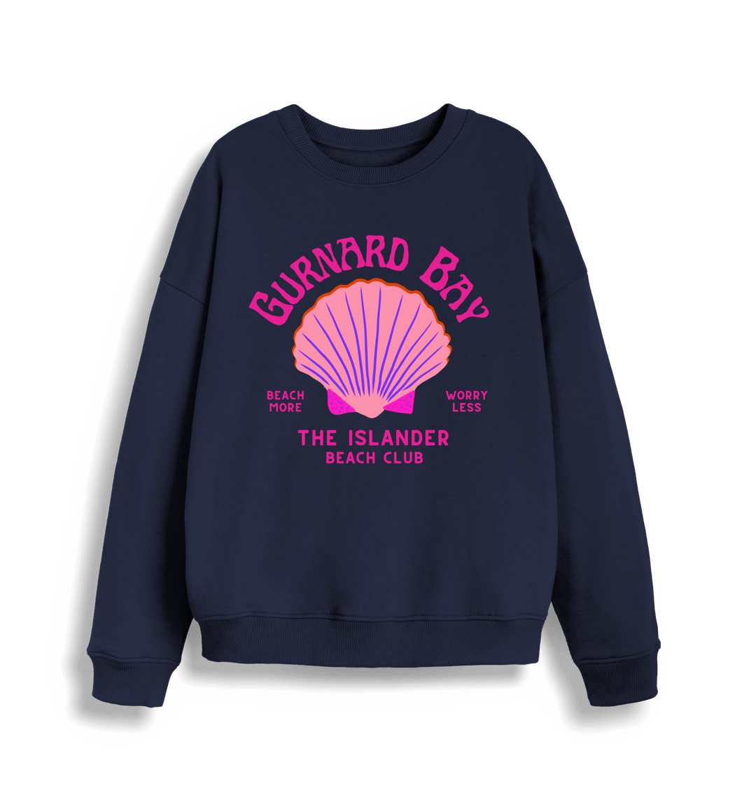 French Navy Gurnard Bay - Pink Beach Club - Women's Oversized Style Sweatshirt