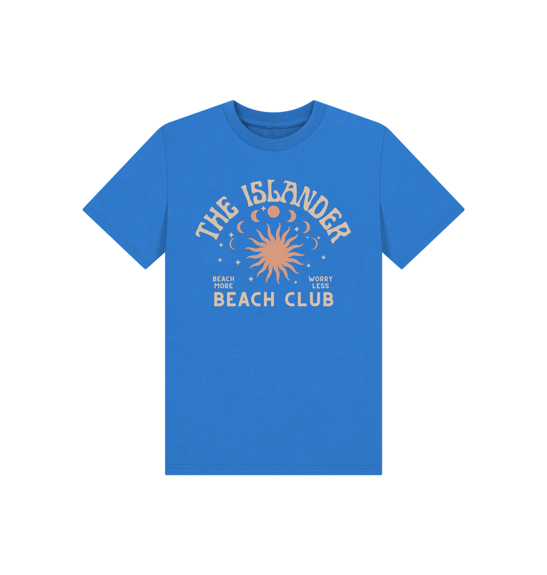 Bright Blue The Islander - Beach Club - Kids T Shirt  - Organic Cotton