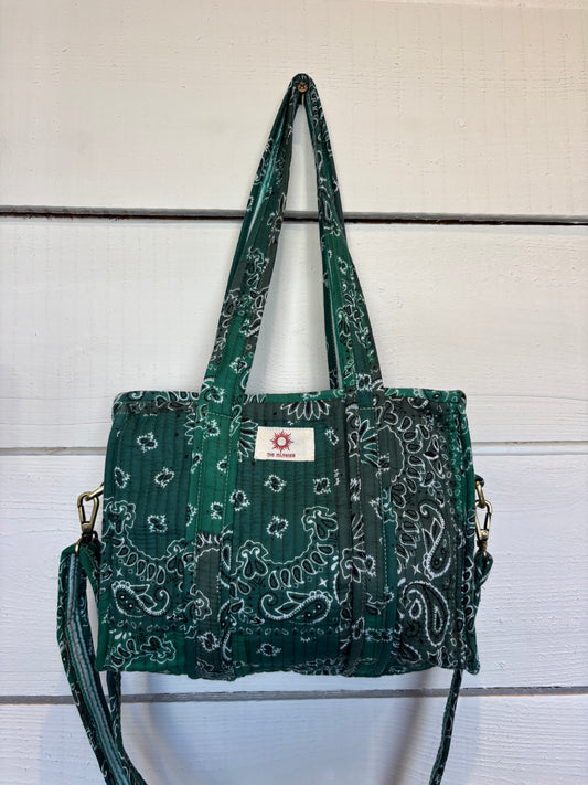 Green Paisley Mini Tote Bag