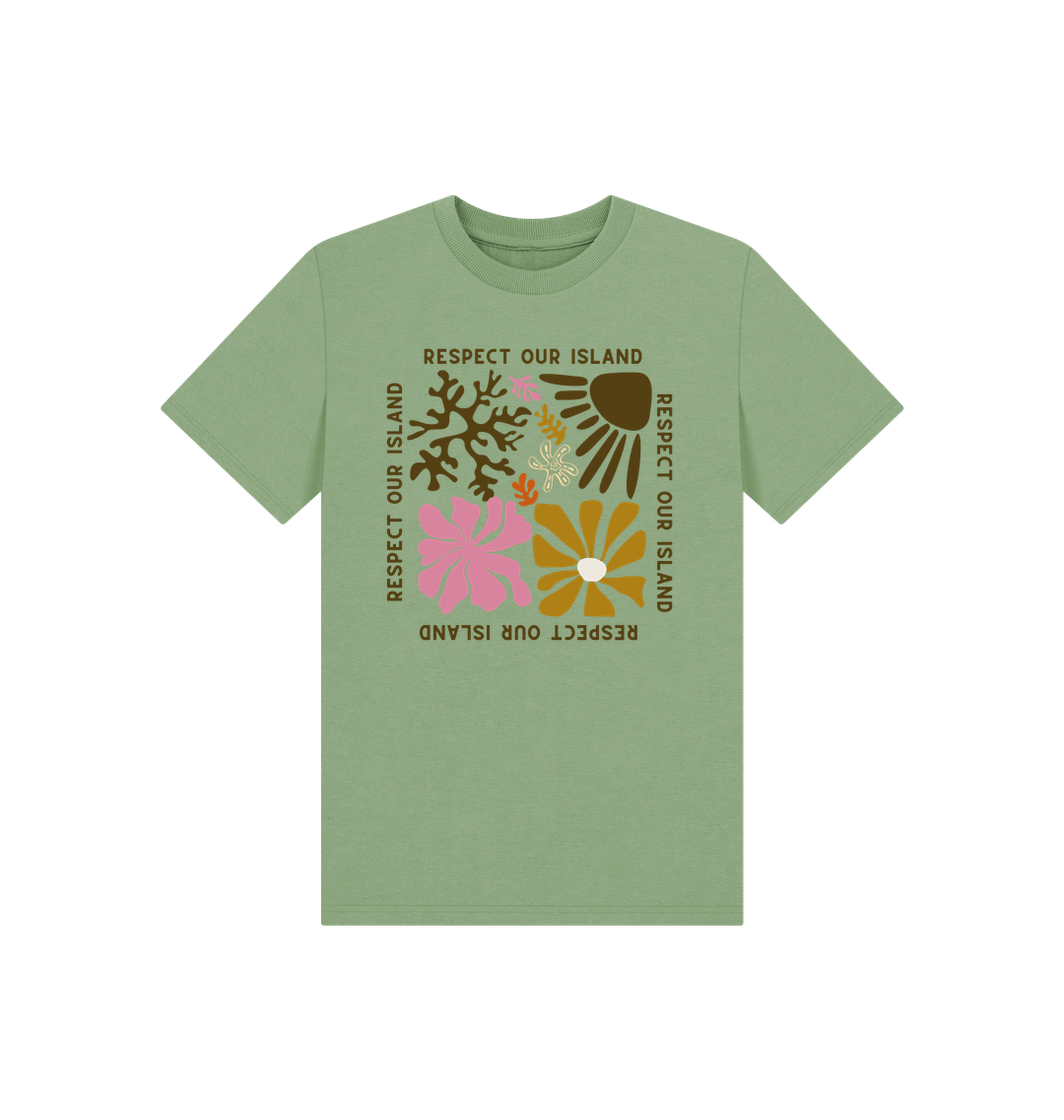 Sage Respect Our Island - Kids T Shirt - Organic Cotton