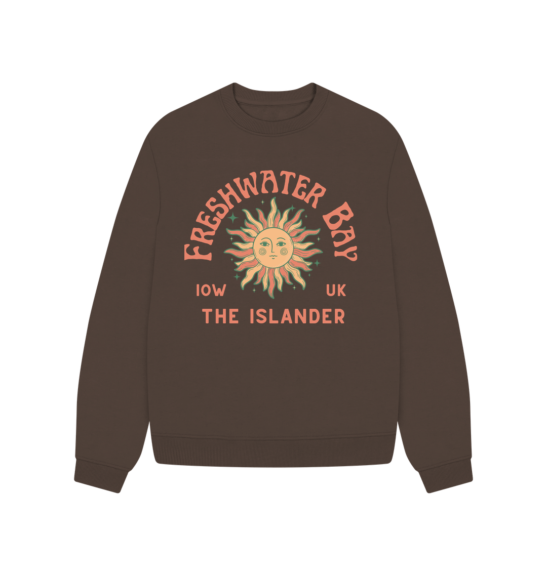 Chocolate Freshwater Bay - Women's oversized sweatshirt - Sunshine and stars - The Islander