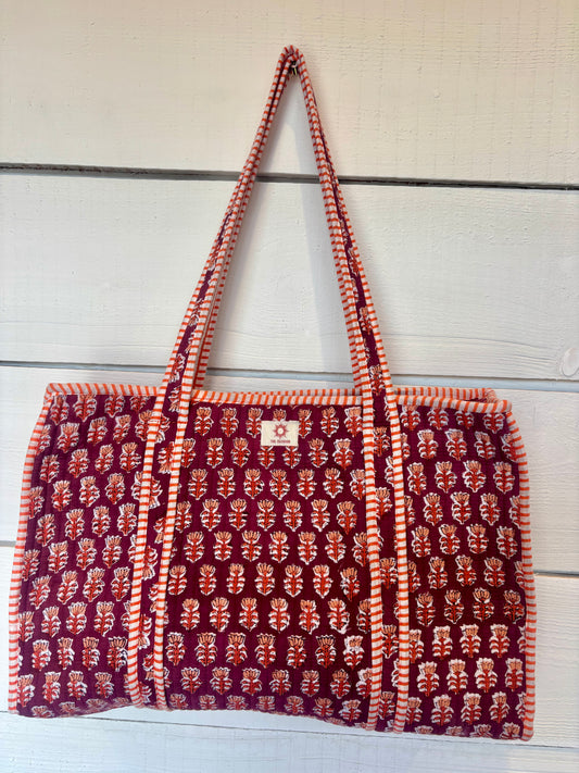 Spiced Violet Zipped Tote Bag