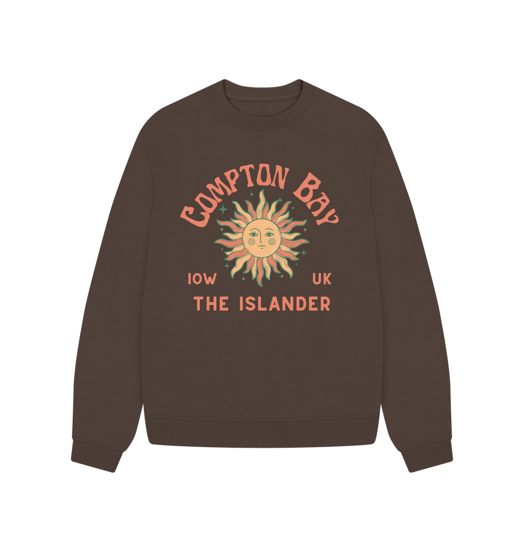 Chocolate Compton Bay - Women's oversized sweatshirt - Sunshine and stars - The Islander