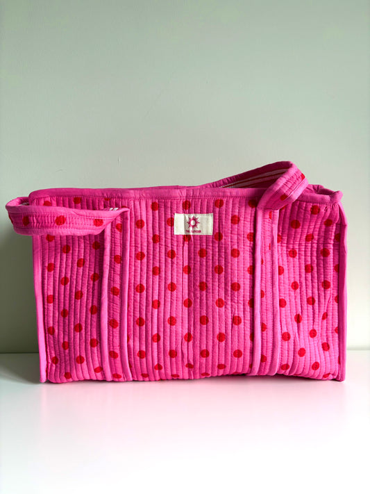 Pink & Red Polka Dot Compartment Midi