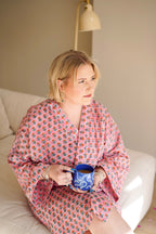 Block Printed Cotton Robe/Kimonos