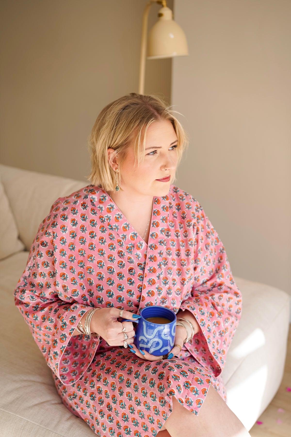 Block Printed Cotton Robe/Kimonos