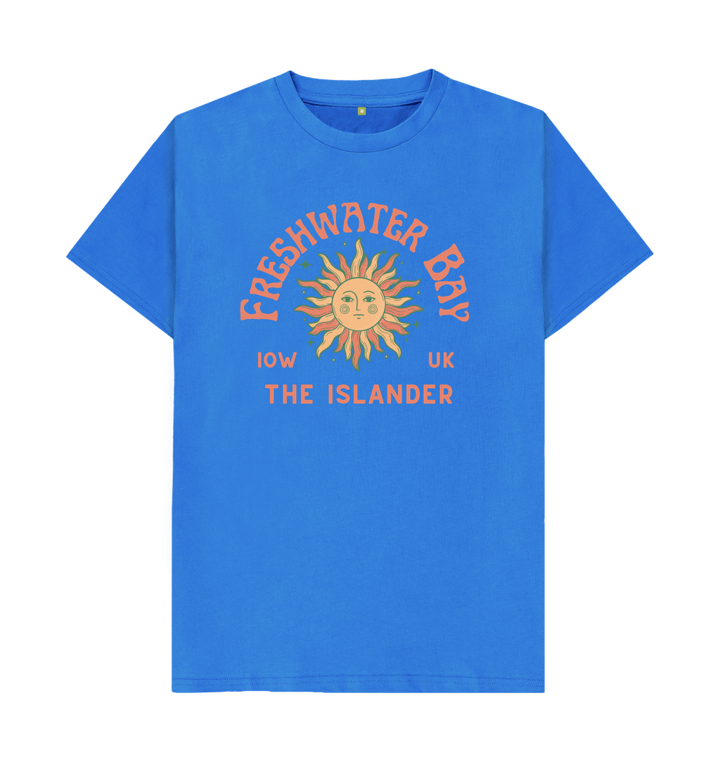 Bright Blue Freshwater Bay - Mens\/Unisex Tshirt - Sunshine and stars - The Islander