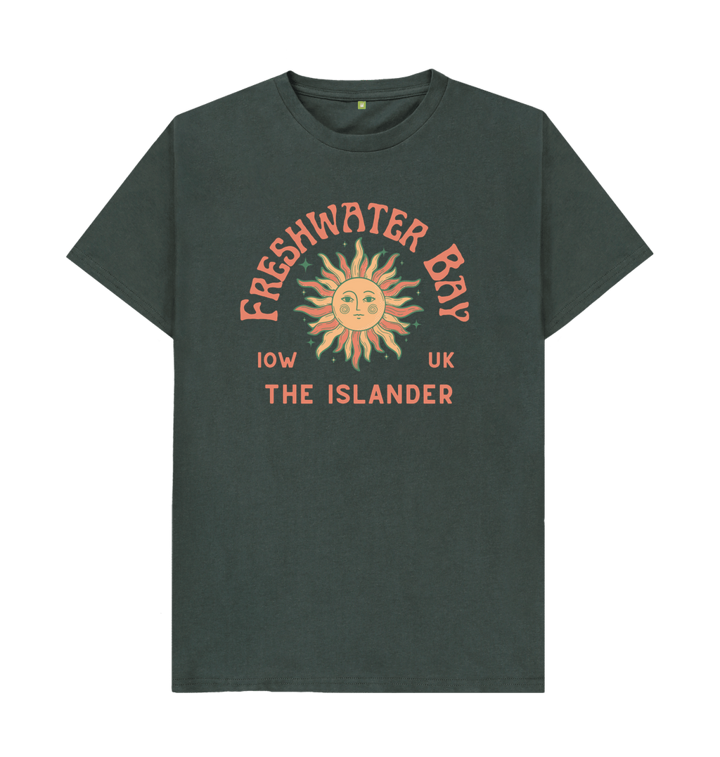 Dark Grey Freshwater Bay - Mens\/Unisex Tshirt - Sunshine and stars - The Islander