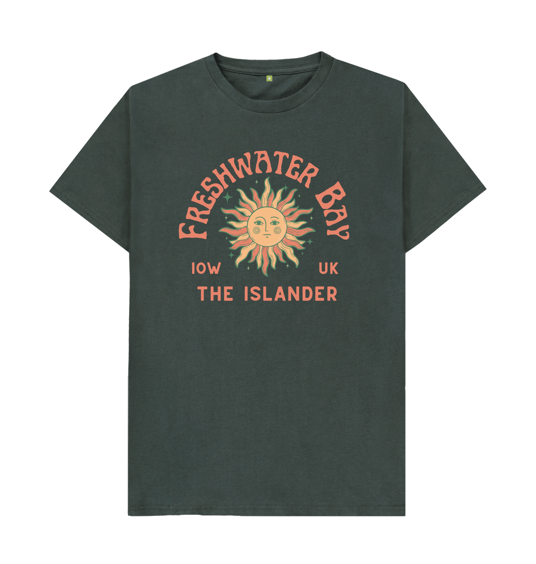 Dark Grey Freshwater Bay - Mens\/Unisex Tshirt - Sunshine and stars - The Islander