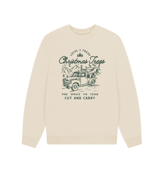 Oat Local Christmas Tree's - Unisex Oversized Style Sweatshirt - Organic Cotton