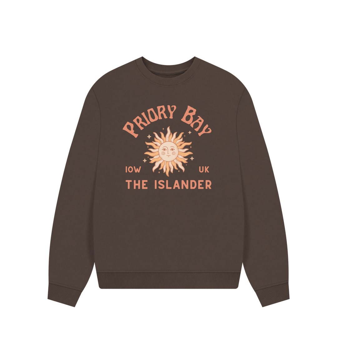 Chocolate Priory Bay - Women's Oversized Sweatshirt - The Islander