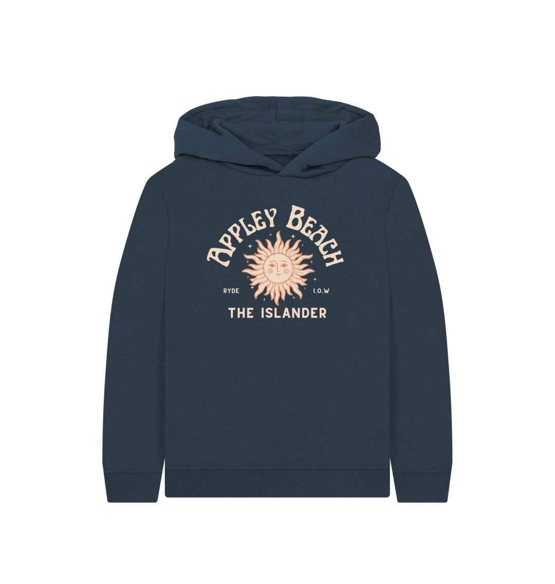 Navy Blue Kids Hoody - Appley Beach - Sunshine - The Islander - Isle of Wight