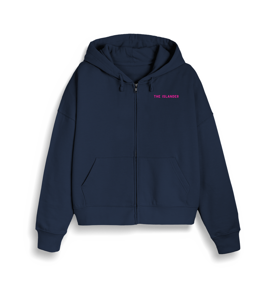 French Navy Mermaid Swim Club - Zip Up Hoodie - Organic Cotton