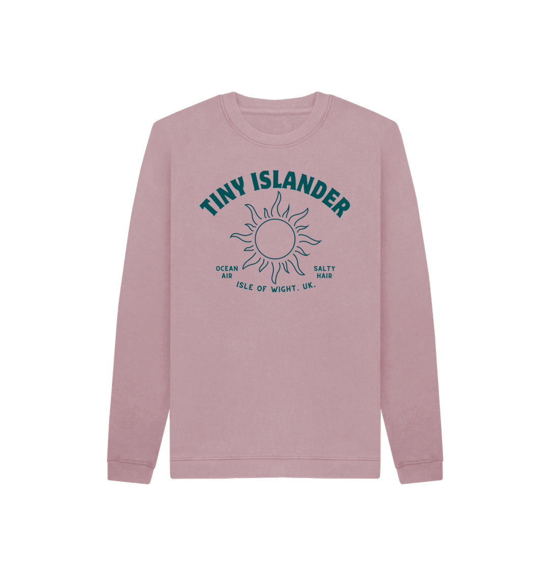 Mauve Tiny Islander - Blue writing - Kids Sweatshirt