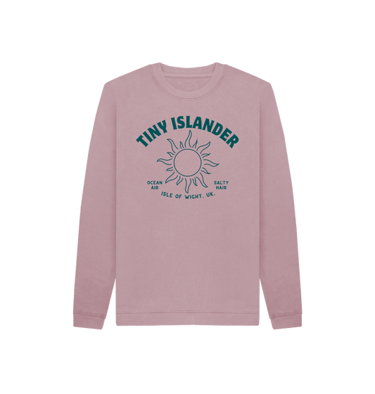 Mauve Tiny Islander - Blue writing - Kids Sweatshirt