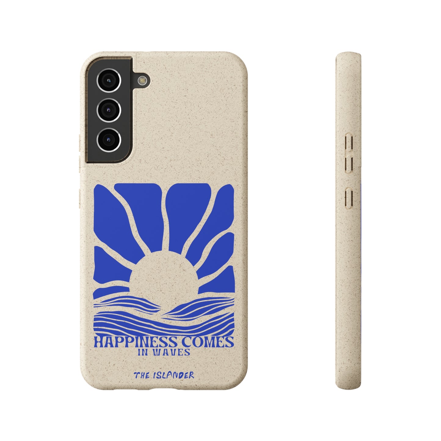 Happiness Comes In Waves - Biodegradable Phone Case - Made from Natural Materials