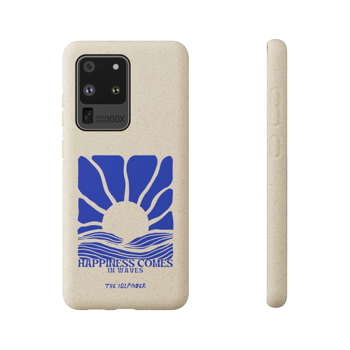 Happiness Comes In Waves - Biodegradable Phone Case - Made from Natural Materials