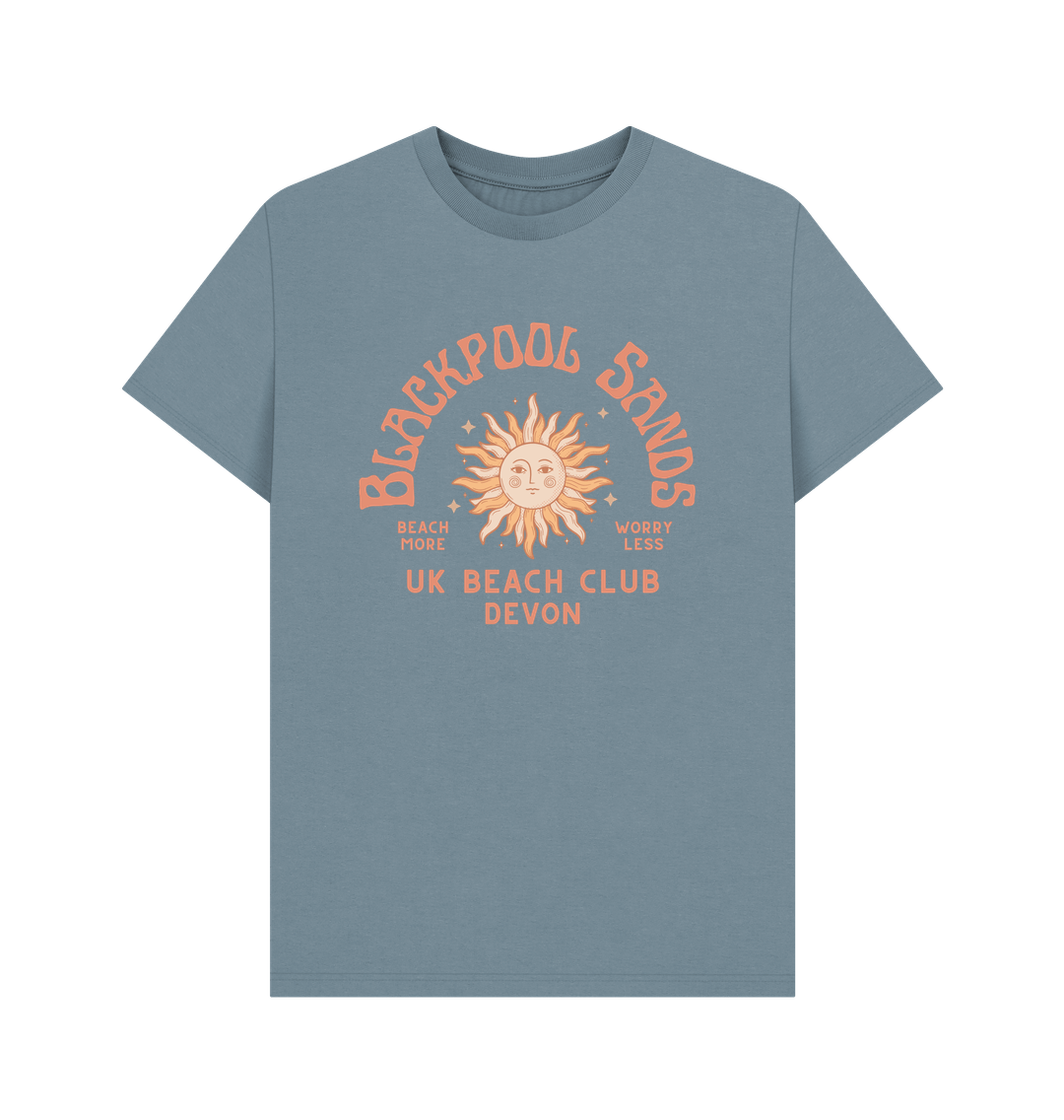 Stone Blue Blackpool Sands -  UK Beach Club- Devon - Unisex Tshirt - The Islander
