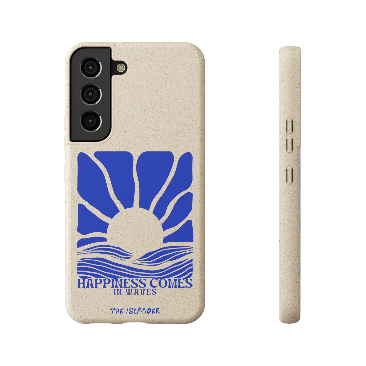 Happiness Comes In Waves - Biodegradable Phone Case - Made from Natural Materials