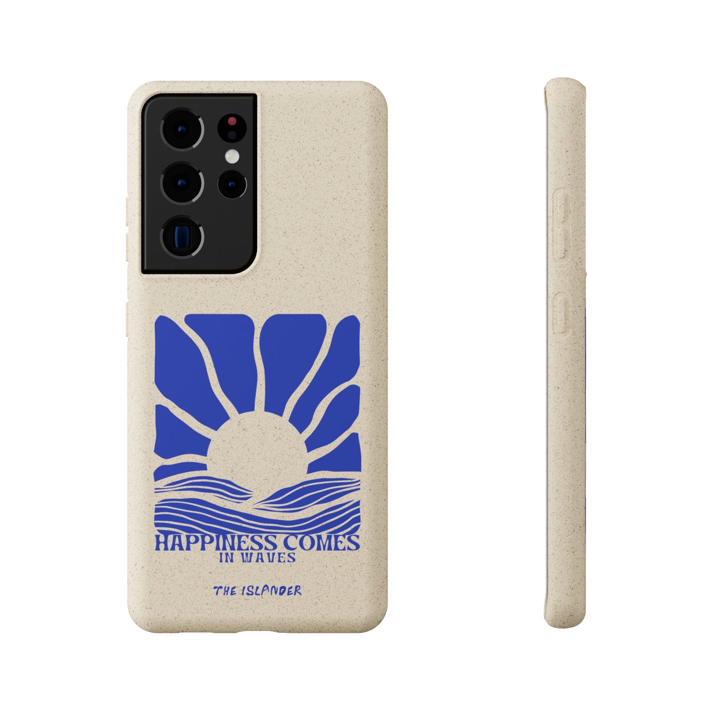 Happiness Comes In Waves - Biodegradable Phone Case - Made from Natural Materials