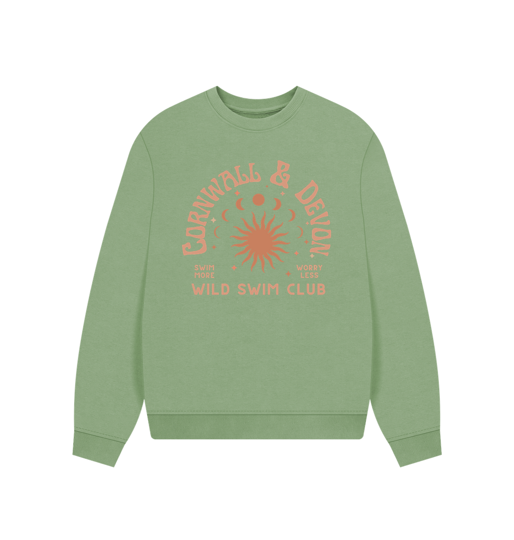 Sage Cornwall and Devon - Women's Oversized Style Sweatshirt - Wild Swim Club