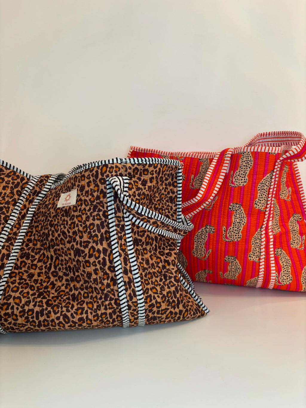 Leopard Print & Pink/Orange Leopard Tote Bags