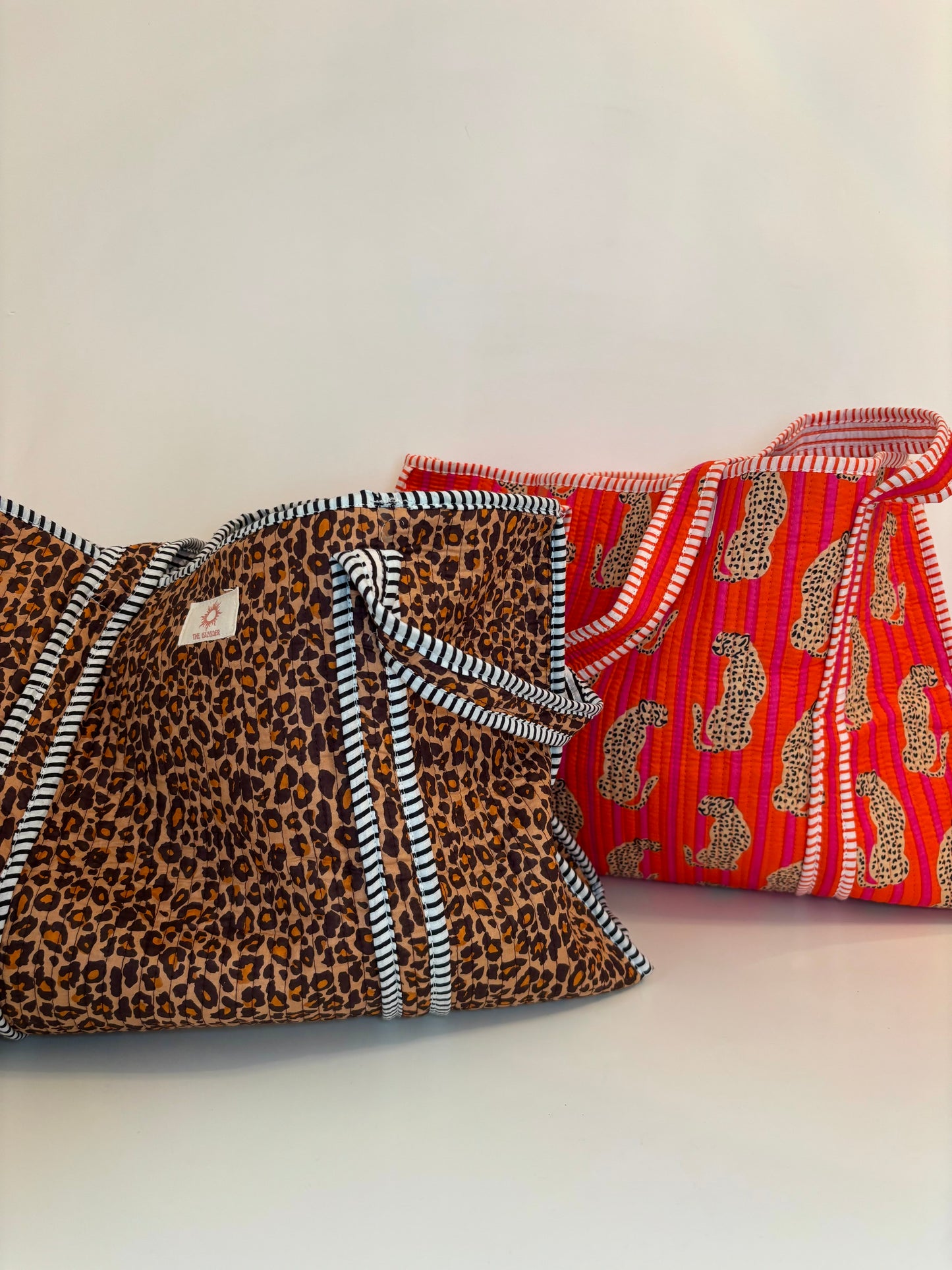Leopard Print & Pink/Orange Leopard Tote Bags