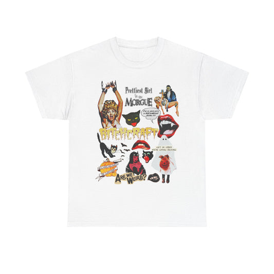 Retro Halloween / Vintage Horror Collage T Shirt - Graphic Halloween T Shirt - Scream Queens