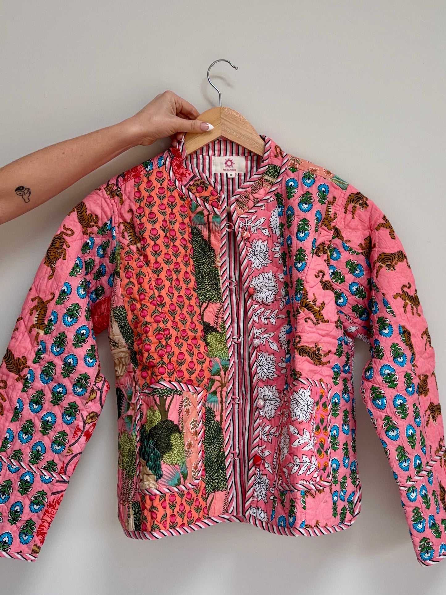 Peach/Pink Patchwork Quilted Jacket