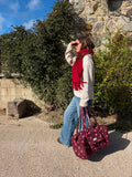 Burgundy & Pink Stars Duffle Travel Bag