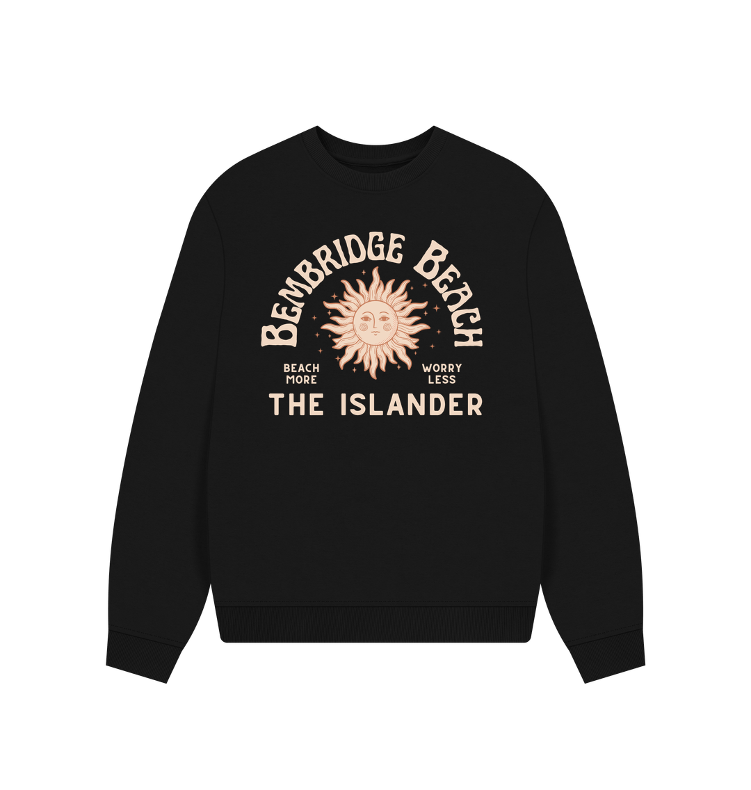 Black Bembridge Beach - The Islander - Women's Oversized Style Sweatshirt