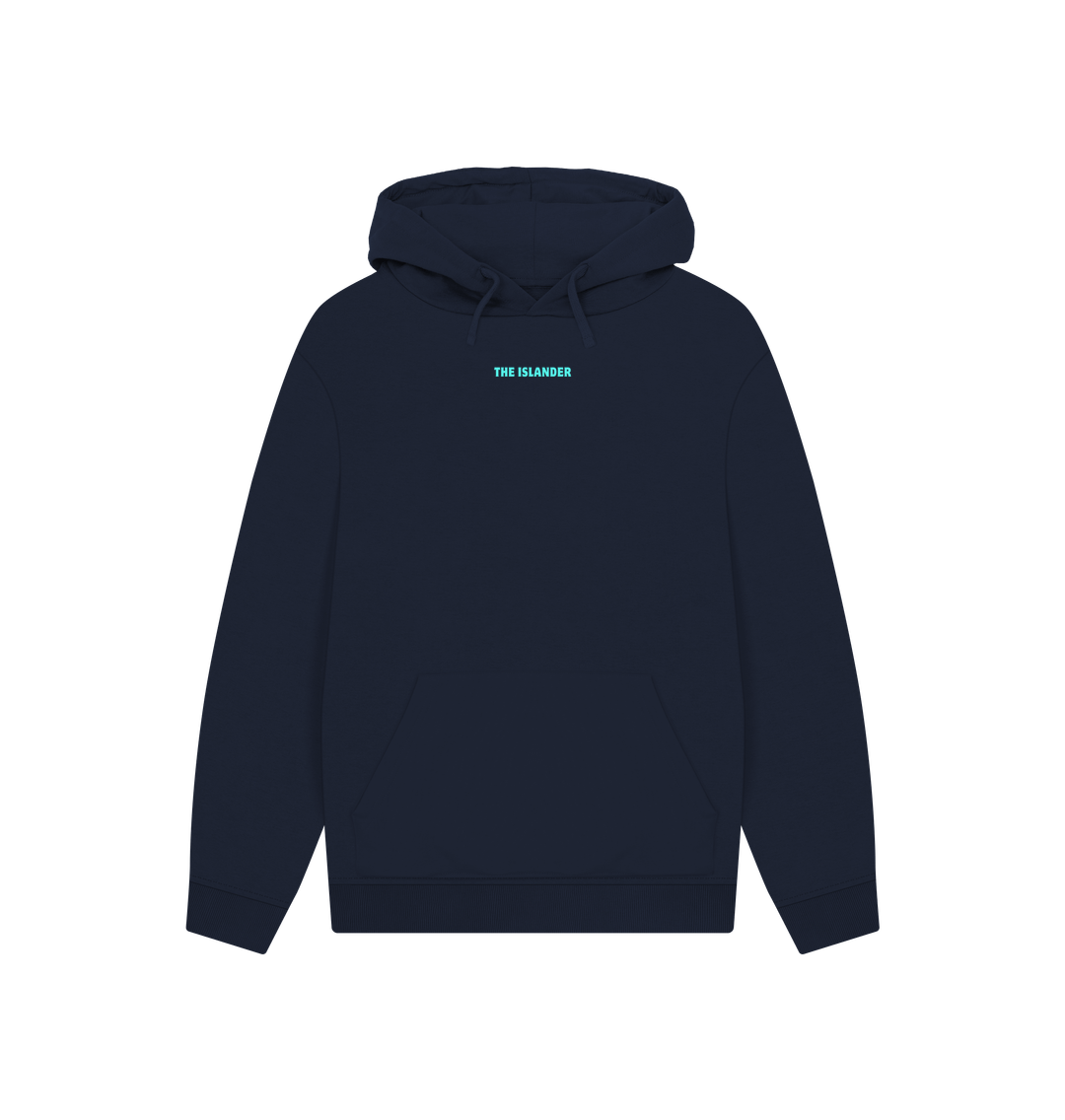 Navy Freshwater Bay -Unisex Oversized Fit Hoodie - Organic Cotton- Printed front and back