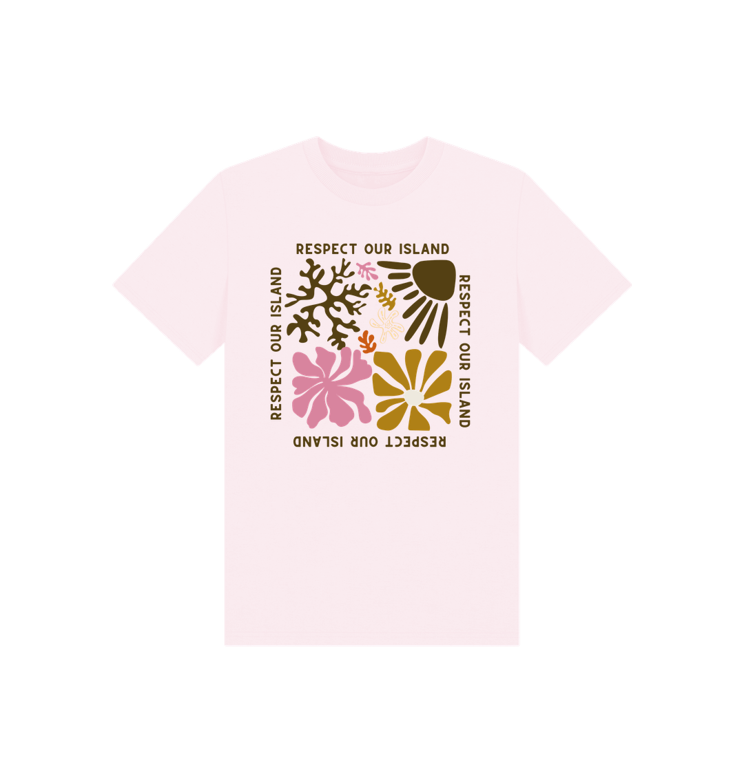 Pink Respect Our Island - Kids T Shirt - Organic Cotton