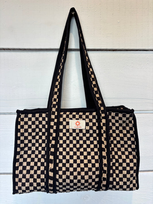Black Checkerboard Midi (Everyday Tote)