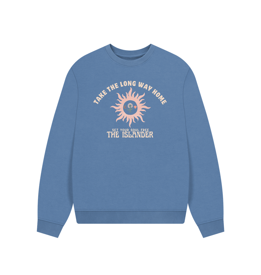 Solent Set Your Soul Free - Womens Oversized Style Sweatshirt - Front Print