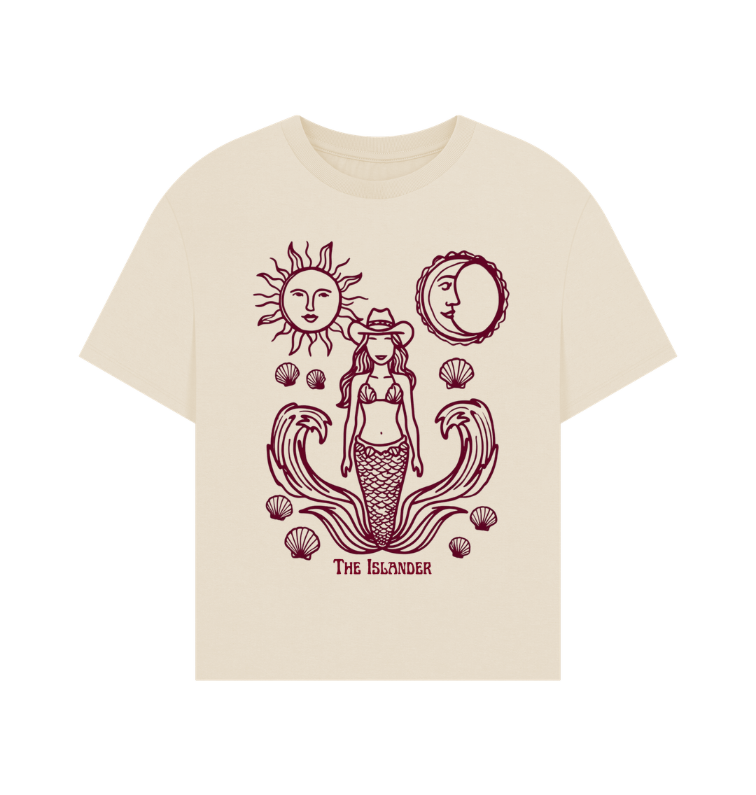 Oat Coastal Cowgirl, Sun & Moon - Women's Oversized Style T Shirt - Organic Cotton