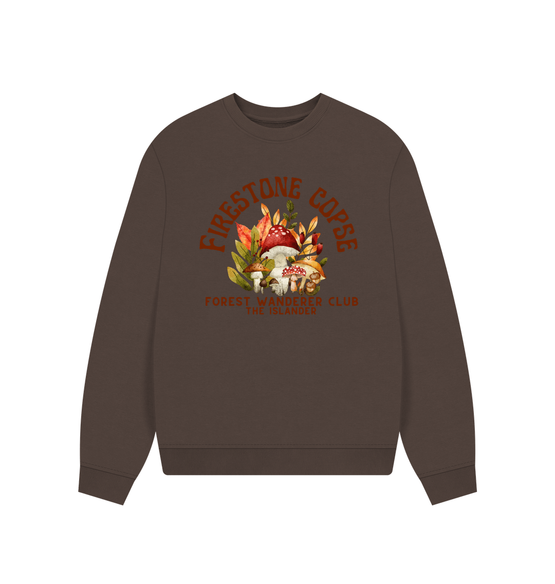 Chocolate Forest Wanderer Club - Firestone Copse - Women's Oversized\/Boxy Style Sweatshirt