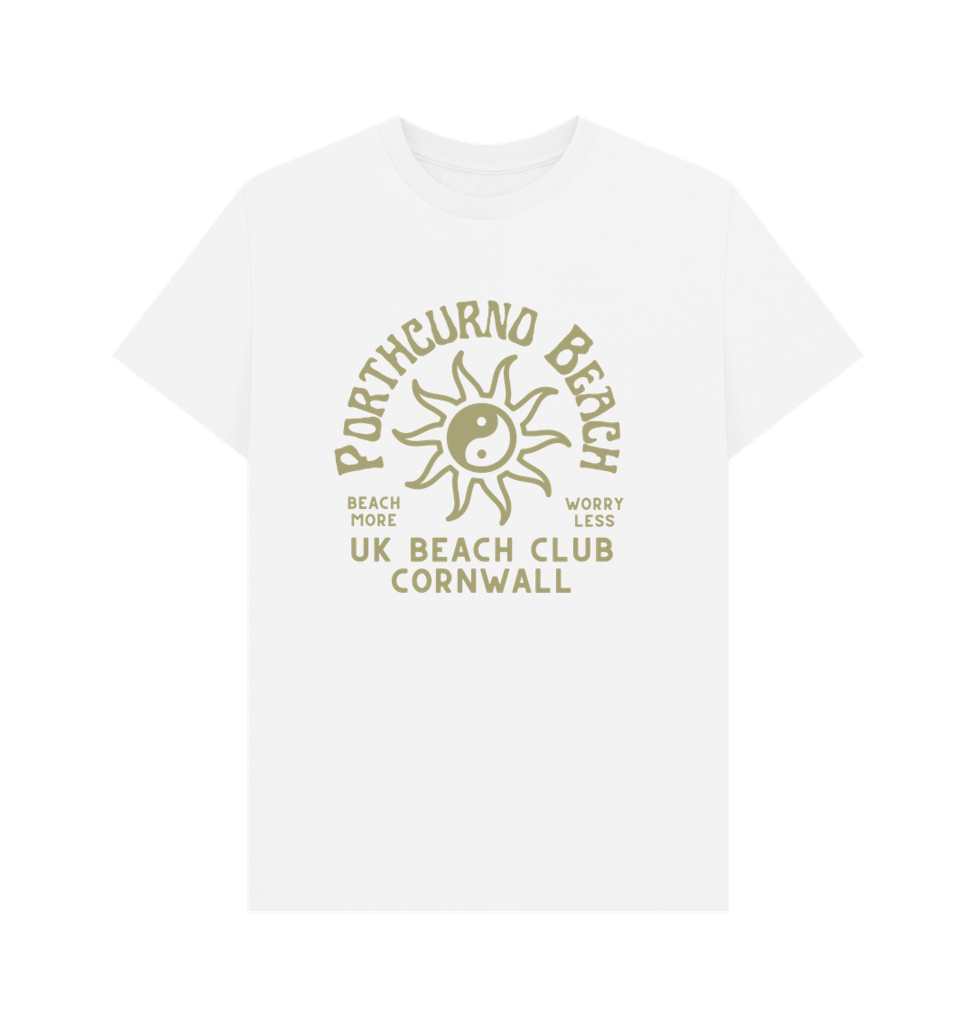 White Porthcurno Beach - UK Beach Club - Unisex Tshirt - Cornwall