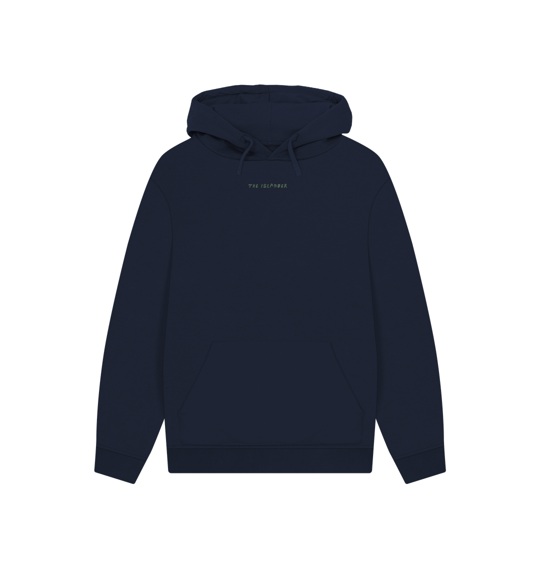 Navy Abstract Island Life - Unisex Oversized Style Hoodie - Organic Cotton