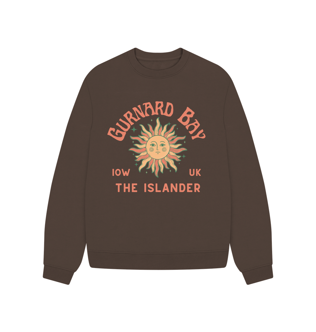 Chocolate Gurnard Bay- Women's oversized sweatshirt - Sunshine and stars - The Islander