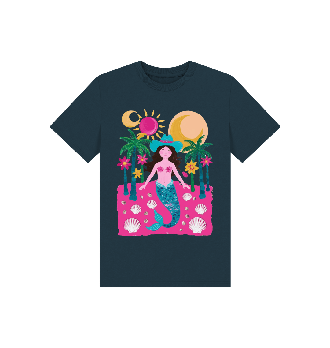 Denim Blue Printed Kids T-Shirt